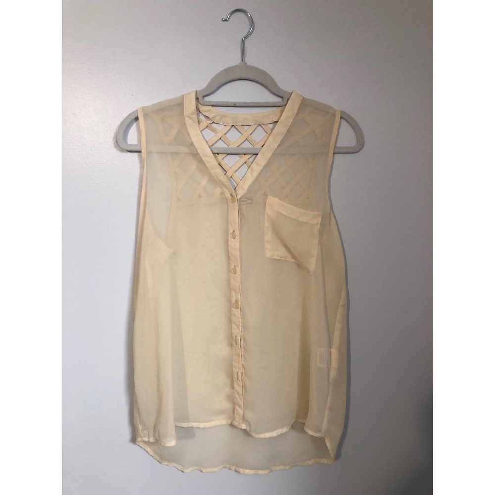 Sheer cream blouse